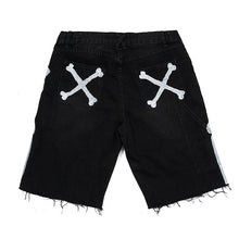 Load image into Gallery viewer, Summer Tide Brand Denim Shorts Male Raw Edge Fashion Vibrato Trend Net Red Casual Pants Washed Bone Print Pants
