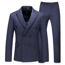 Load image into Gallery viewer, 2018 Autumn And Winter New Foreign Trade New Men&#39;s Double-Breasted Striped Suit Three-Piece suit
