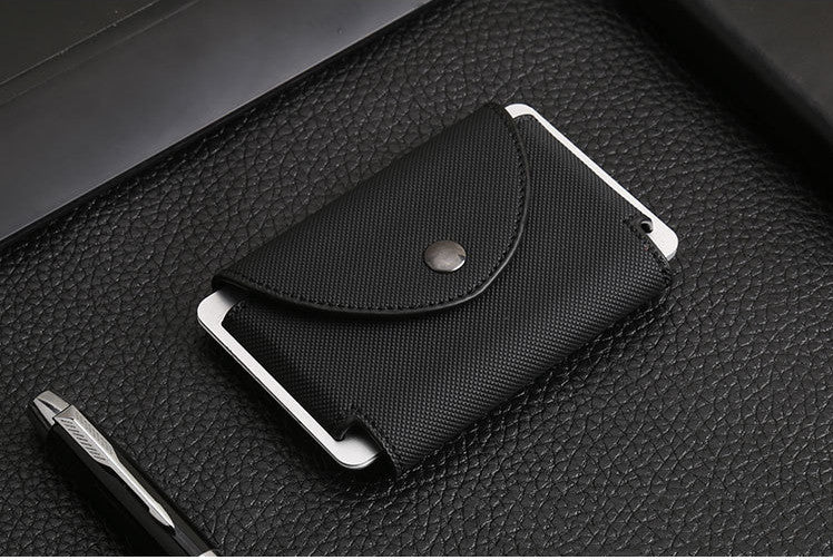 New European And American Crazy Horse Leather Male Card Holder Leather Retro Anti-Degaussing Theft Credit Card Package RFID Aluminum Alloy Credit Card Case - WAlMYe #