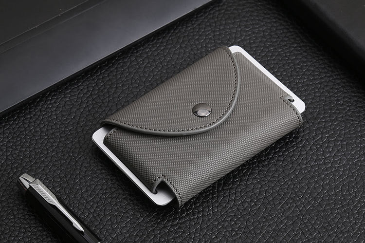 New European And American Crazy Horse Leather Male Card Holder Leather Retro Anti-Degaussing Theft Credit Card Package RFID Aluminum Alloy Credit Card Case - WAlMYe #