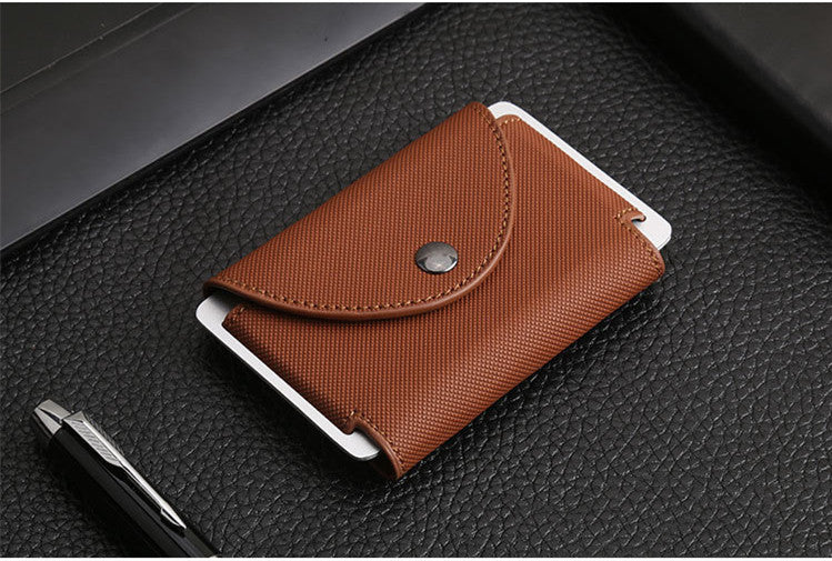 New European And American Crazy Horse Leather Male Card Holder Leather Retro Anti-Degaussing Theft Credit Card Package RFID Aluminum Alloy Credit Card Case - WAlMYe #