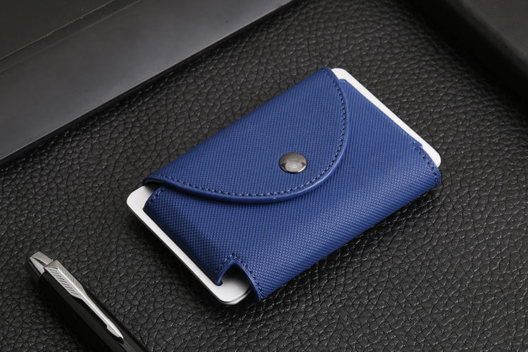 New European And American Crazy Horse Leather Male Card Holder Leather Retro Anti-Degaussing Theft Credit Card Package RFID Aluminum Alloy Credit Card Case - WAlMYe #