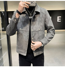 Load image into Gallery viewer, Korean Style Slim Spring And Autumn Thin Deerskin Velvet Youth Handsome Bomber Jacket Men&#39;s
