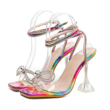 Load image into Gallery viewer, Crystal Heel High Heels Transparent Color Sandals

