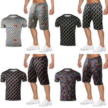 Load image into Gallery viewer, Men And Women Couples Rainbow Letters Short Sleeved Shorts Suit
