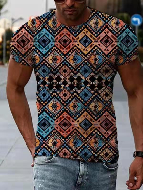 Printed Youth Collarless Sports Summer Color World Thin Short Sleeved T Shirt - WAlMYe #