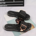 Ladies Summer New Fashion Daily Pearl Buckle Flat Sandals And Slippers - WAlMYe #