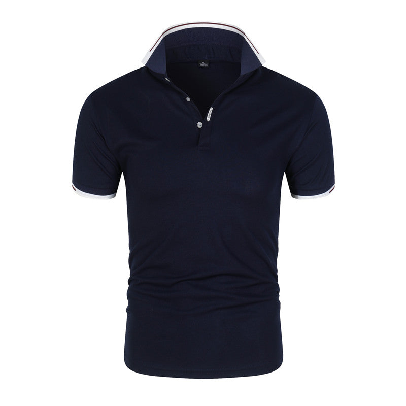 Men's POLO Shirt Short Sleeve T-Shirt Lapel Solid Color - WAlMYe #