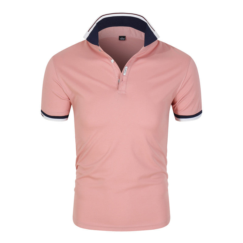 Men's POLO Shirt Short Sleeve T-Shirt Lapel Solid Color - WAlMYe #