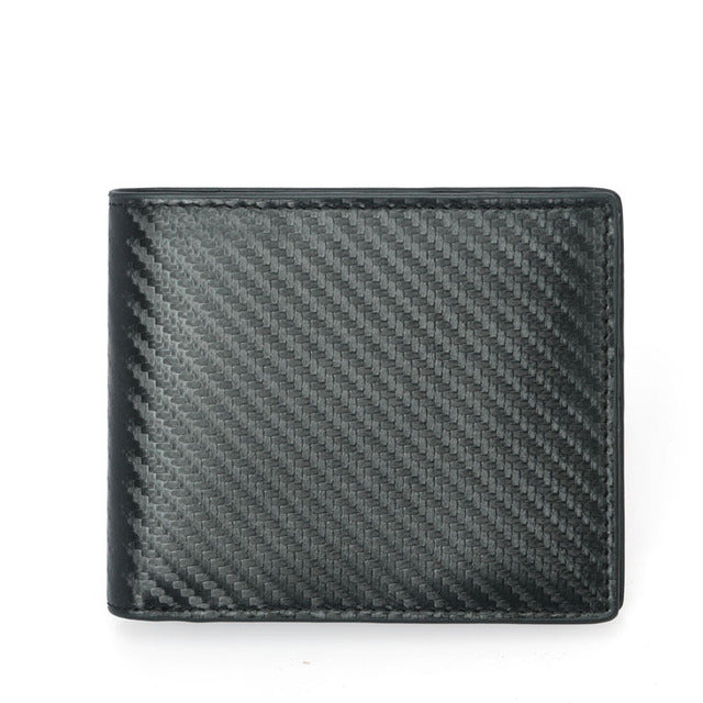 Carbon Fiber Pattern Anti-Theft Leather Men'S Wallet - WAlMYe #