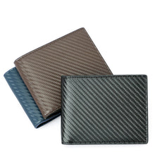 Load image into Gallery viewer, Carbon Fiber Pattern Anti-Theft Leather Men&#39;S Wallet
