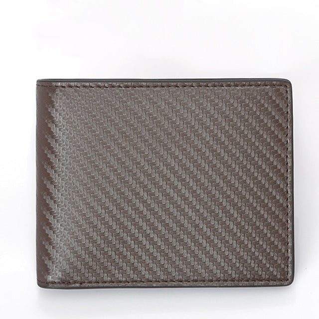 Carbon Fiber Pattern Anti-Theft Leather Men'S Wallet - WAlMYe #