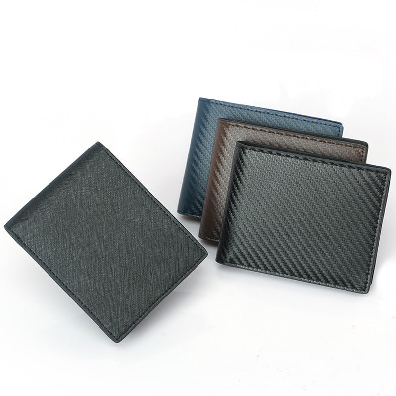 Carbon Fiber Pattern Anti-Theft Leather Men'S Wallet - WAlMYe #