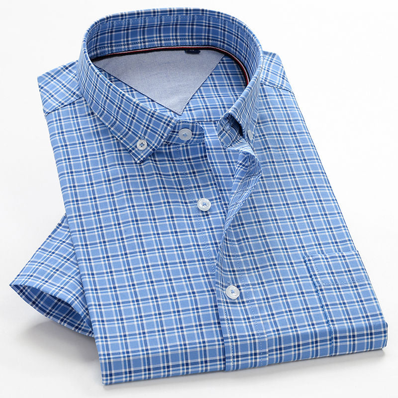 Fat Shirt Men'S Short-Sleeved Summer Large Size Men'S Wear Plus Fat Increase Middle-Aged Men'S Half-Sleeved Thin Loose Cotton Shirt - WAlMYe #