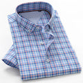 Men's Plus-Size Shirt – Loose Cotton Short-Sleeve | WALMYE