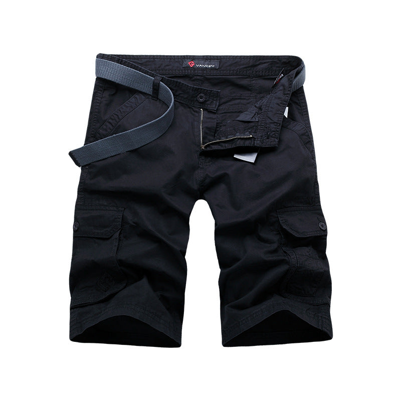 Classic Casual Workwear Five-Point Pants Loose Cotton Multi-Pocket Youth Casual Men - WAlMYe #