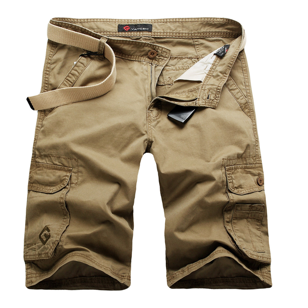 Classic Casual Workwear Five-Point Pants Loose Cotton Multi-Pocket Youth Casual Men - WAlMYe #