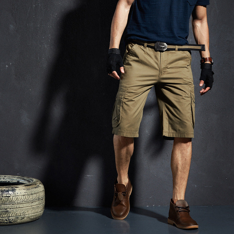 Classic Casual Workwear Five-Point Pants Loose Cotton Multi-Pocket Youth Casual Men - WAlMYe #