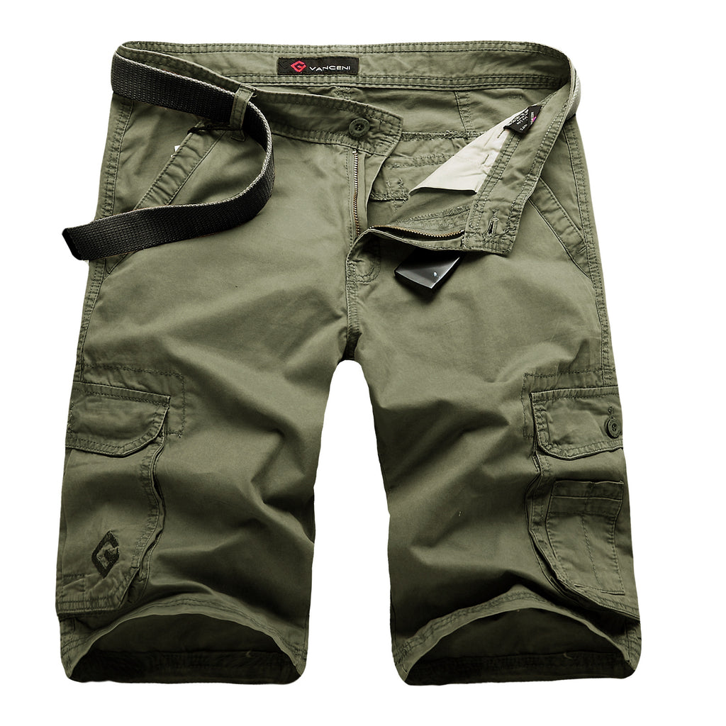 Classic Casual Workwear Five-Point Pants Loose Cotton Multi-Pocket Youth Casual Men - WAlMYe #
