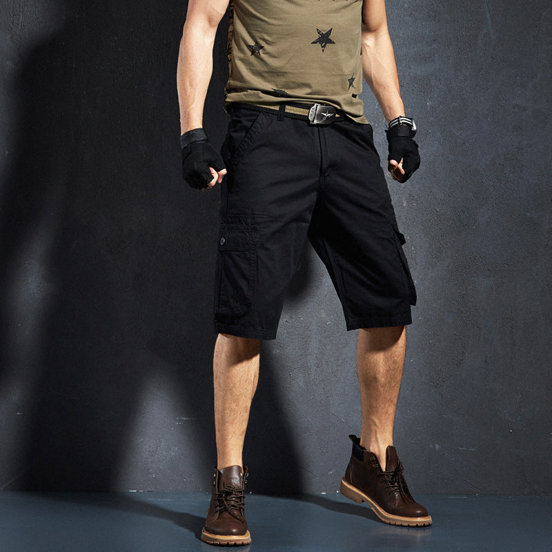 Classic Casual Workwear Five-Point Pants Loose Cotton Multi-Pocket Youth Casual Men - WAlMYe #