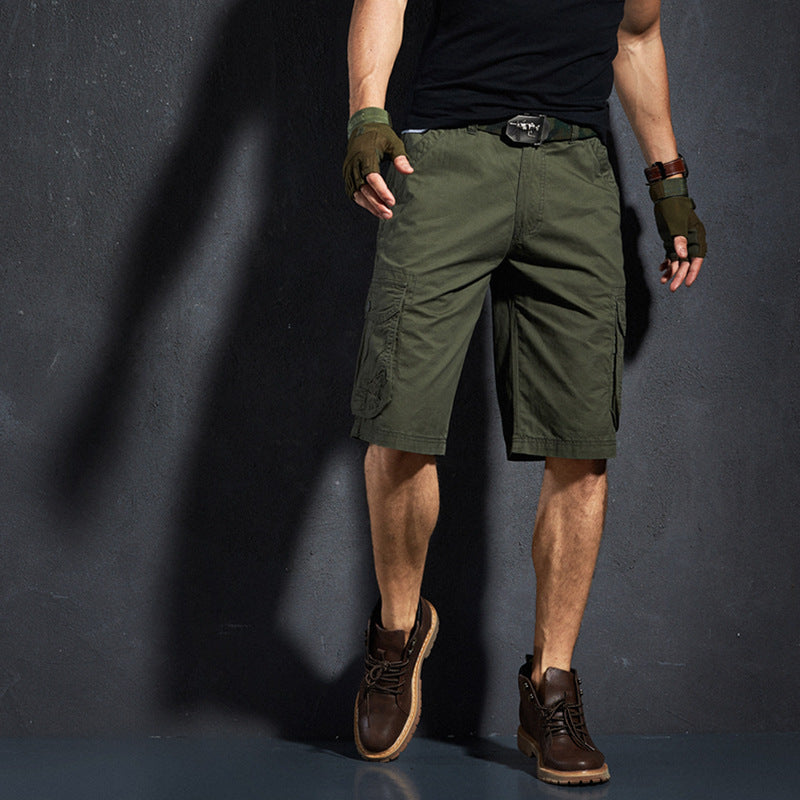 Classic Casual Workwear Five-Point Pants Loose Cotton Multi-Pocket Youth Casual Men - WAlMYe #