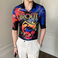 British Style Men'S Sleeve Shirt European And American Casual Floral Shirt Simple Style Youth Self-Cultivation - WAlMYe #