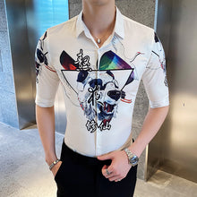 Load image into Gallery viewer, British Style Men&#39;S Sleeve Shirt European And American Casual Floral Shirt Simple Style Youth Self-Cultivation
