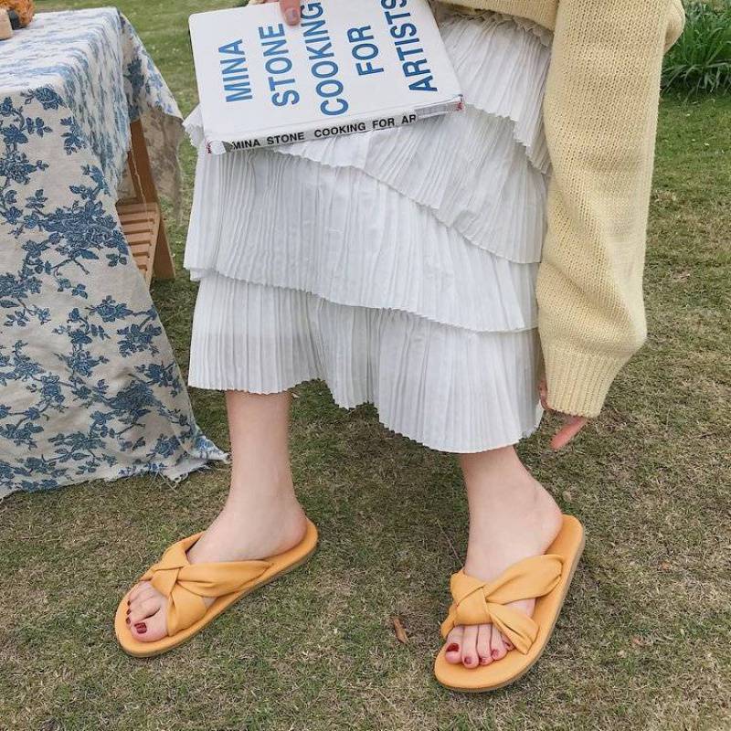 Summer Ins Net Red Fashion Slippers Beach Cross-Summer Flip-Flop Tide - WAlMYe #