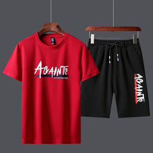 Load image into Gallery viewer, Men&#39;s Letter Print T-Shirt Shorts Two-Piece Set
