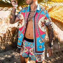 Load image into Gallery viewer, Floral Shirt Beach Two Piece Suit New Fashion Men Sets - WAlMYe #
