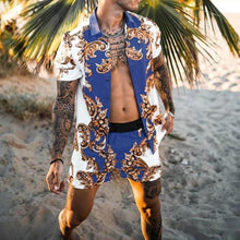 Load image into Gallery viewer, Floral Shirt Beach Two Piece Suit New Fashion Men Sets - WAlMYe #
