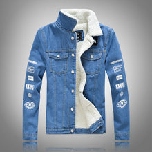 Load image into Gallery viewer, Men&#39;s Padded Jacket Lamb Down Plus Cashmere Motorcycle Top
