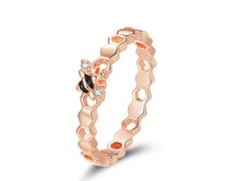 Load image into Gallery viewer, Bee Homing Ring With Rose Gold Plaid - WAlMYe #
