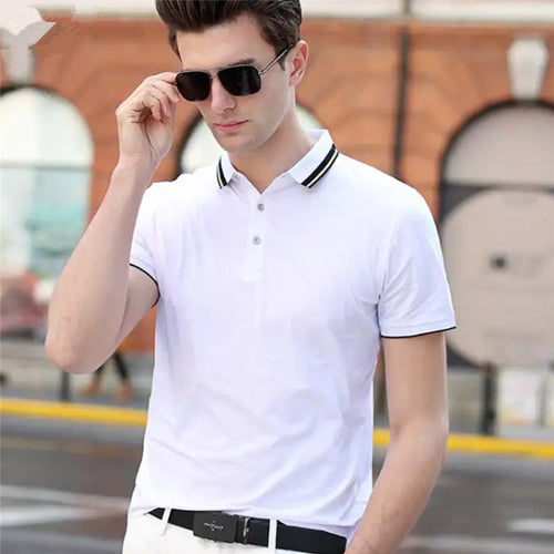 Short-sleeved T-shirt Men's Summer Thin Ice Mercerized Cotton Solid Color Fashion - WAlMYe #