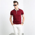 Short-sleeved T-shirt Men's Summer Thin Ice Mercerized Cotton Solid Color Fashion - WALMYE #