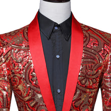 Load image into Gallery viewer, Men&#39;s Green Fruit Collar Stage Performance Suit Jacket
