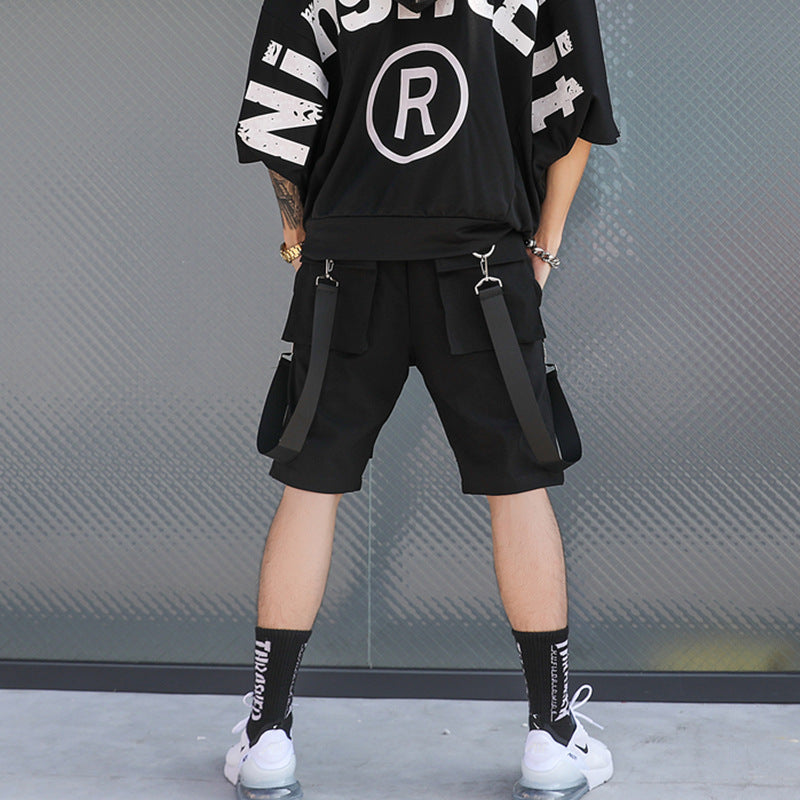 Loose Trendy Hip-hop Streamer Five-point Pants - WAlMYe #