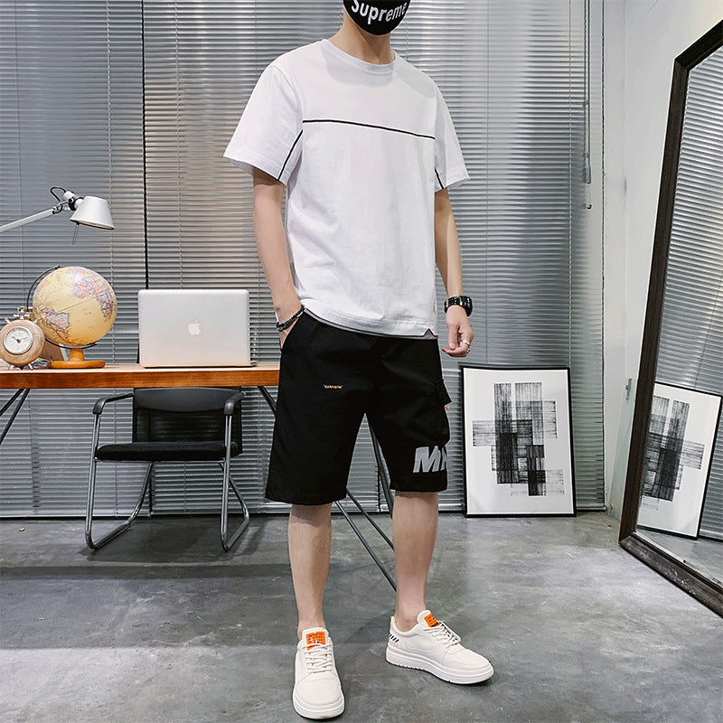 Men'S Short Sleeve T-Shirt Shorts Suit - WAlMYe #