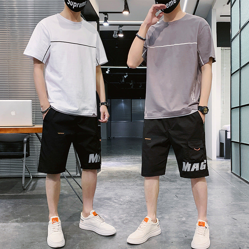 Men'S Short Sleeve T-Shirt Shorts Suit - WAlMYe #