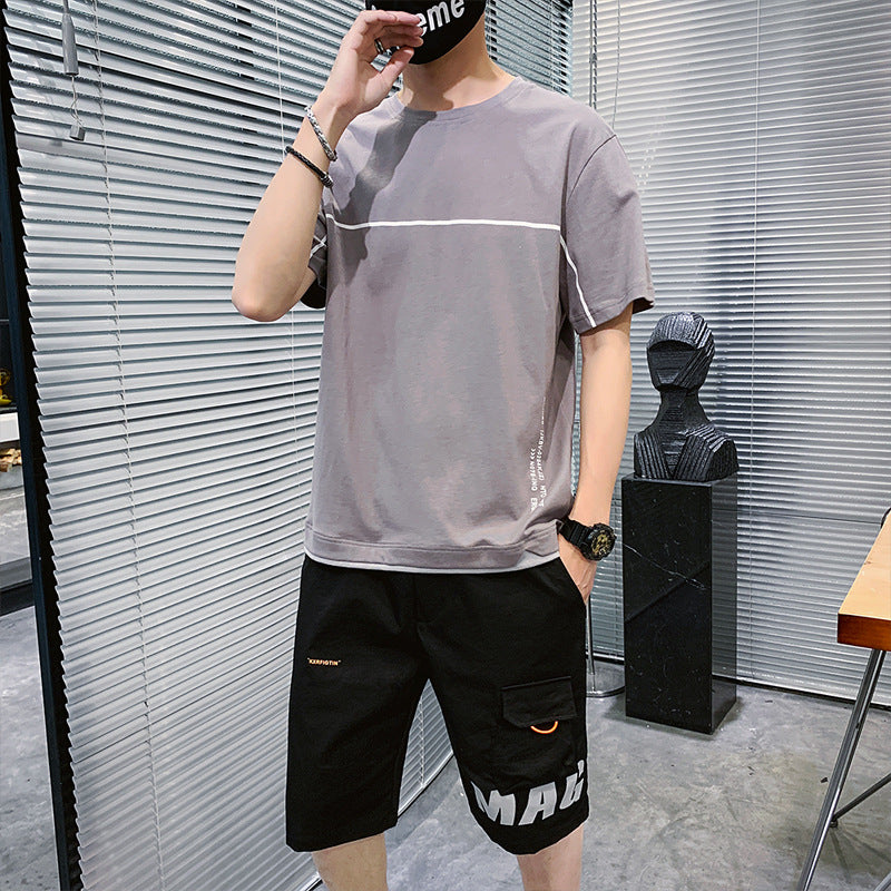 Men'S Short Sleeve T-Shirt Shorts Suit - WAlMYe #