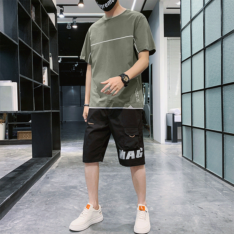 Men'S Short Sleeve T-Shirt Shorts Suit - WAlMYe #