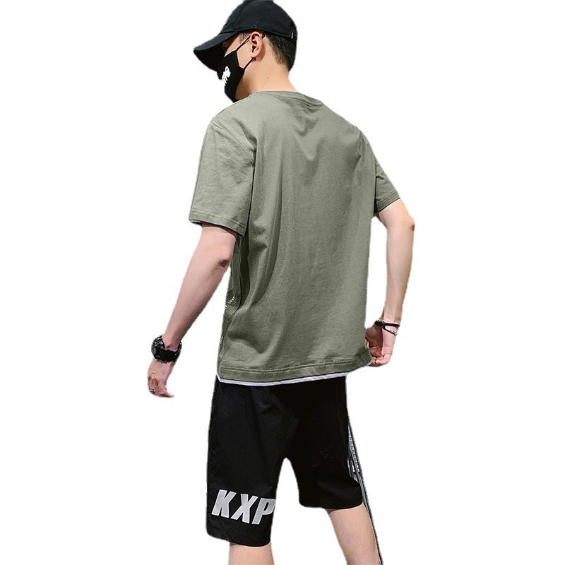 Men'S Short Sleeve T-Shirt Shorts Suit - WAlMYe #