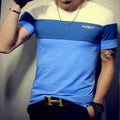 Three-color Stitching Round Neck Short-sleeved T-shirt - WAlMYe #