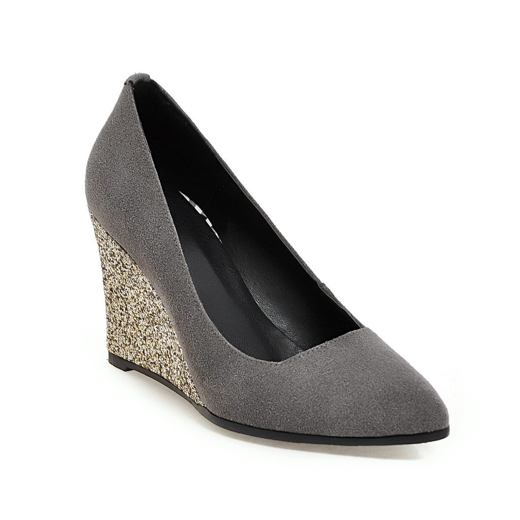 Korean Suede Pointed Toe All-match Shallow Mouth High Heels Work Shoes - WAlMYe #