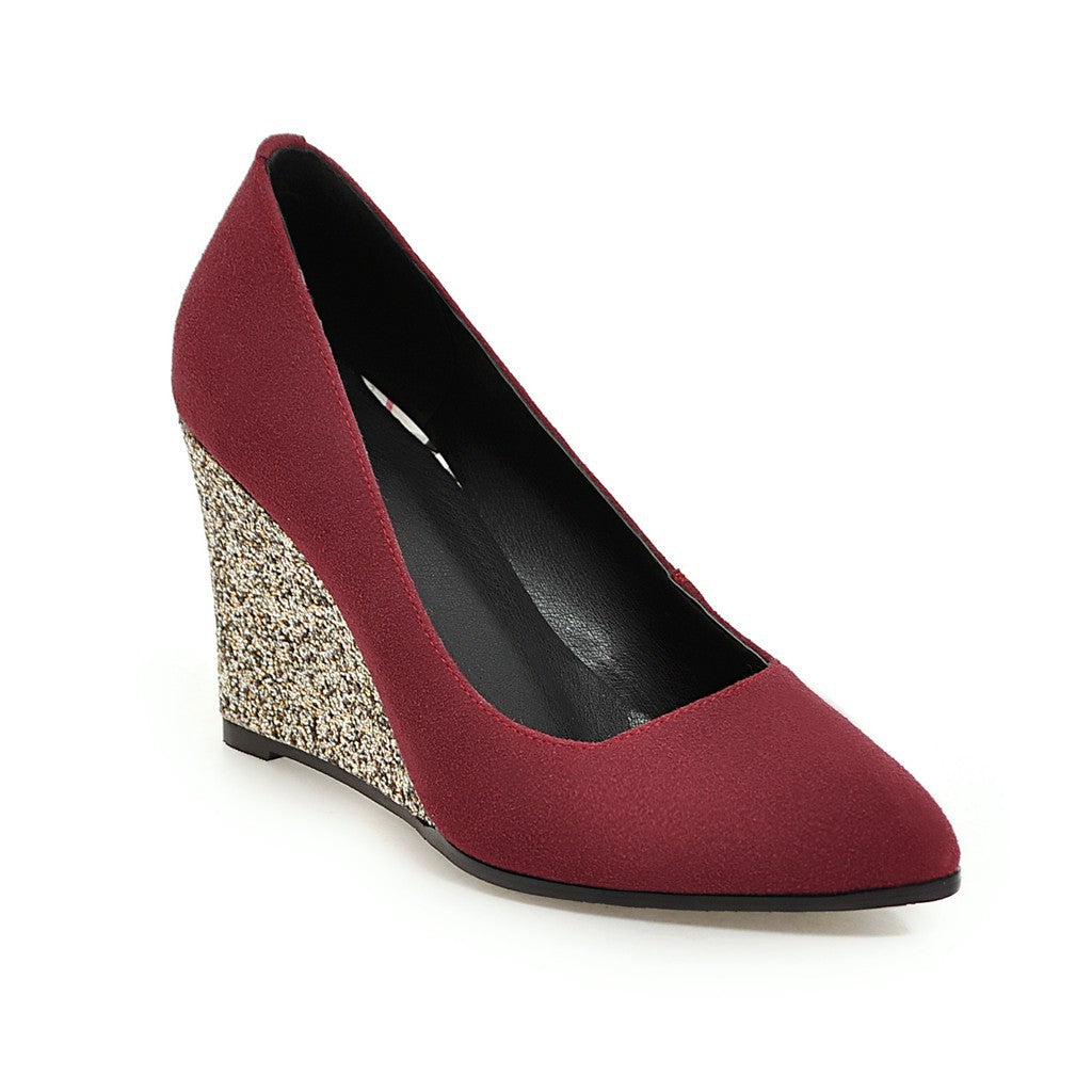 Korean Suede Pointed Toe All-match Shallow Mouth High Heels Work Shoes - WAlMYe #