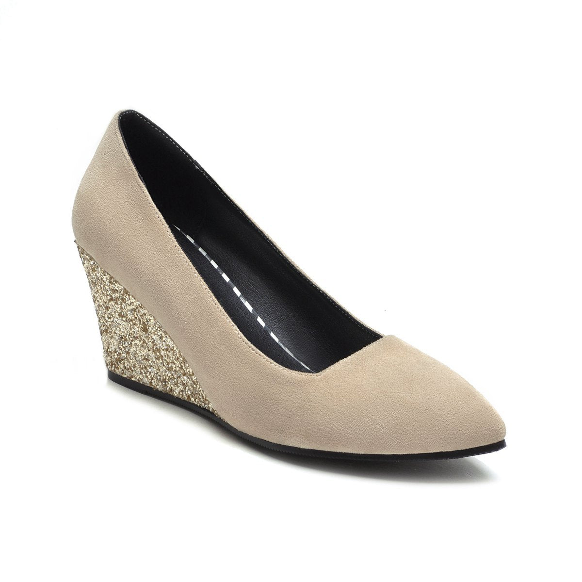 Korean Suede Pointed Toe All-match Shallow Mouth High Heels Work Shoes - WAlMYe #