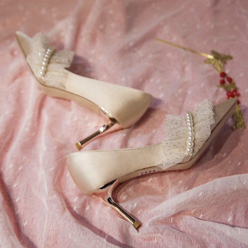 Bridesmaid Shoes Champagne Wedding Shoes - WAlMYe #