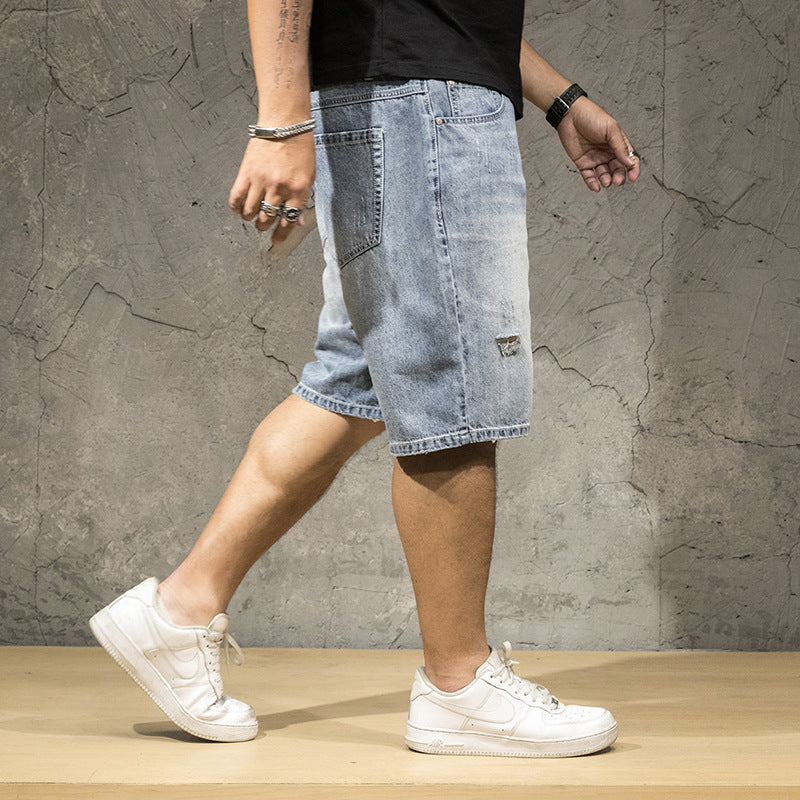 Men's Stretch Five-point Denim Shorts - WAlMYe #