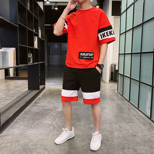 New Men's Summer Short-sleeved T-shirt Set Korean Version Trend - WAlMYe #