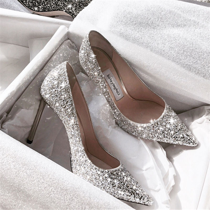 Spring And Autumn Wedding Shoes, Female Bridal Shoes, Not Tired, Crystal Shoes, New Wedding Dress, High Heels, Stiletto Bridesmaid - WAlMYe #
